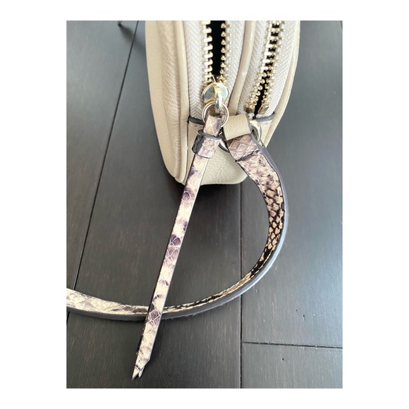 Leather Double Zip Crossbody w/ Snakeskin Strap - Picture 3 of 8